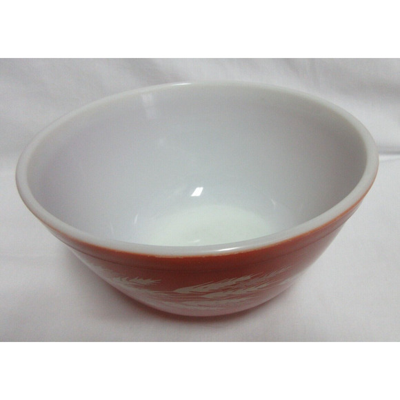 Vintage Pyrex 402 Autumn Harvest Wheat Pattern Nesting Mixing Bowl 1.5 Qt. USA - Picture 2 of 9
